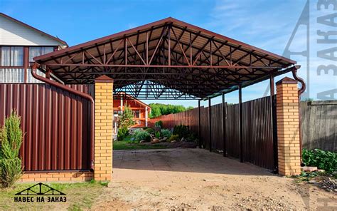Двускатный навес 6 x 10 из профнастила в Санкт-Петербурге и области