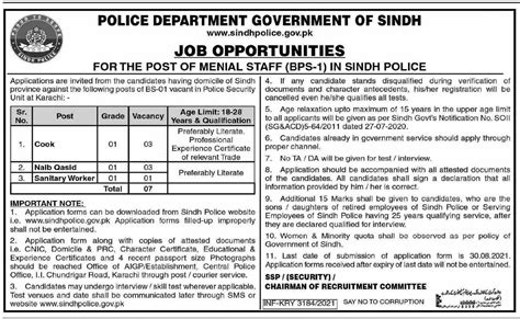 Sindh Police Department Jobs 2021 Latest Jobs In Pakistan