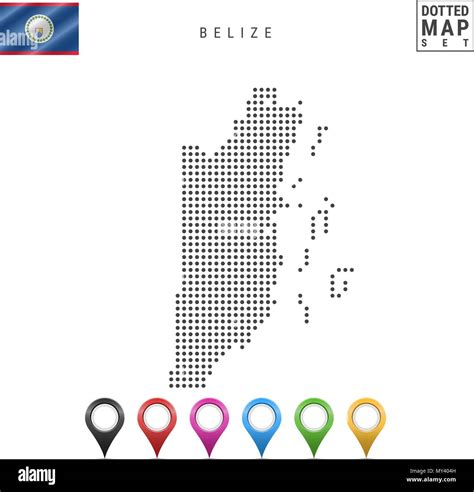 Puntos Vectoriales Mapa De Belice Simple Silueta De Belice La Bandera