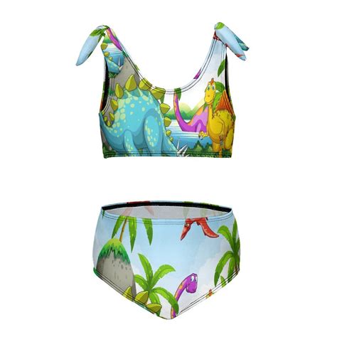Dinosaur Palm Tree Girl S Piece Bikini Set Beach Sport Swimsuit Swimwear Y Cm Walmart