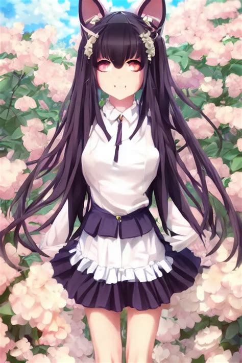 Krea Nekopara Fantastically Detailed Eyes Vn Modern Anime Style Art Detailed Cat Ears Cat Girl