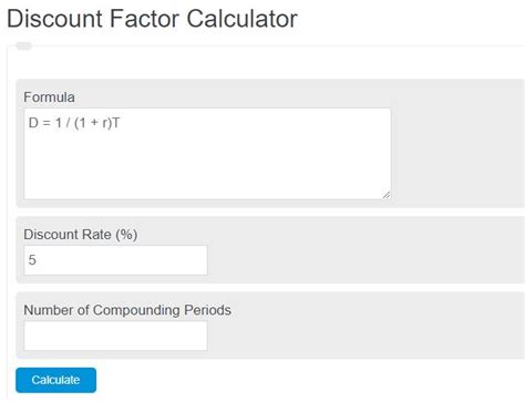 Discount Factor Calculator - Calculator Academy