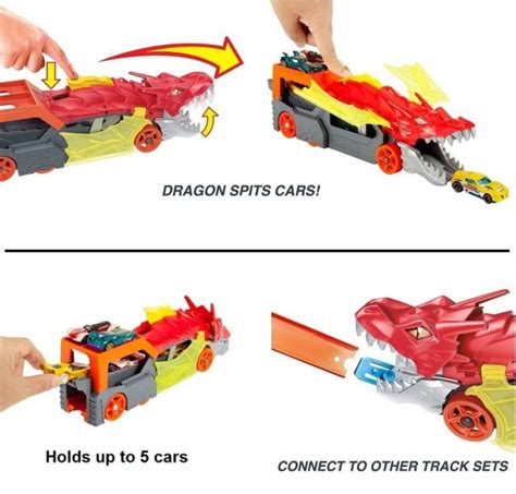 Promo Ori Hotwheels City Dragon Launch Transporter GTK42 Hot Wheels Mattel Diskon 23 Di Seller