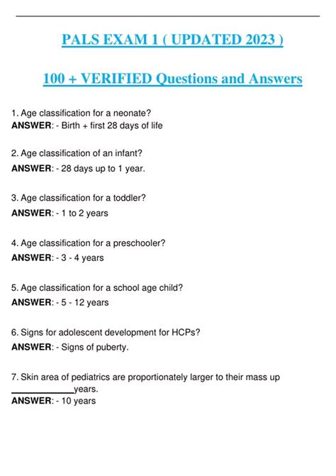 Pals Exam Updated Verified Questions And Answers