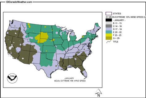 United States Yearly Annual And Monthly Mean Extreme 10 Wind Speed