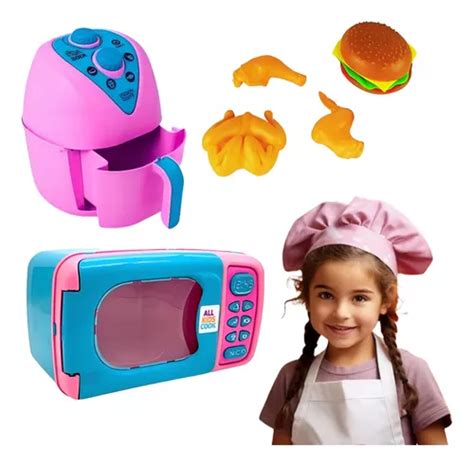 Kit Cozinha Infantil Brinquedo Microondas Airfryer C Lanche Mercadolivre