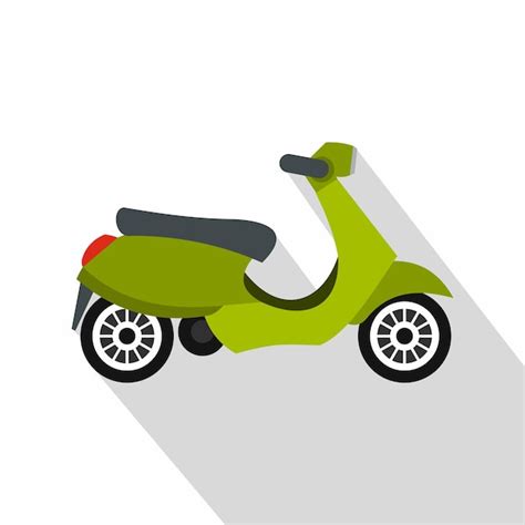 Ícone de scooter verde ilustração plana do ícone vetor de scooter verde