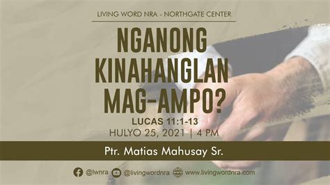 Nganong Kinahanglan Mag Ampo Ptr Matias Mahusay Sr Youtube