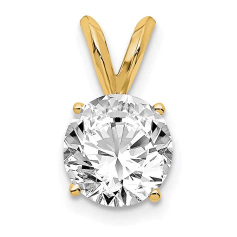 14kt Yellow Gold Round Lab Grown Diamond SI1 SI2 G H I Solitaire