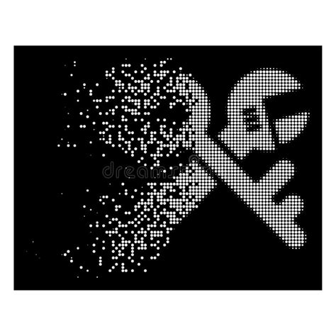 Disappearing Dot Halftone Cooperation Handshake Diagram Icon Stock