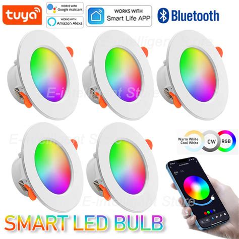 Led Downlight W Tuya Wifi Ceiling Light Rgb Dimmable Recessed Led