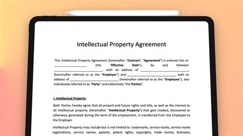 The Working Intellectual Property Agreement Template Free