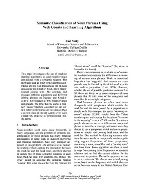 Fillable Online Semantic Classification Of Noun Phrases Using Fax Email