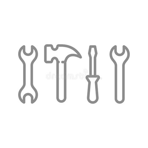 Wrench And Hammer Crossed Icons Settings Tools Web Icon Spanner And