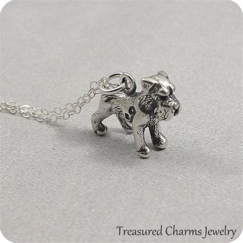 Miniature Schnauzer Dog Necklace Sterling Silver Personalize Etsy Canada