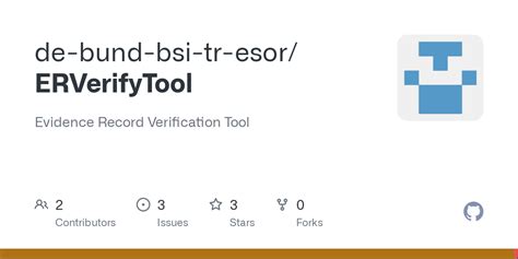 GitHub De Bund Bsi Tr Esor ERVerifyTool Evidence Record Verification