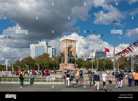 The Monument Of The Republic At Taksim Square Beyoglu Istanbul Turkey