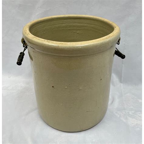 Early 1900s Western Stoneware 10 Gallon Crock Planter Stoneware