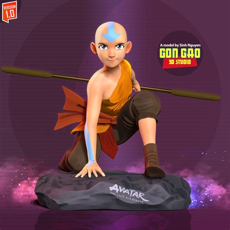 3D file Aang - Avatar Fanart・3D print object to download・Cults