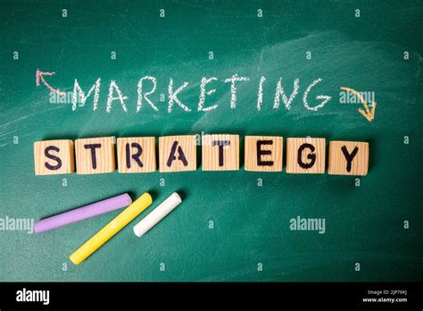 Marketing Strategy Concept Information On A Green Chalkboard Stock