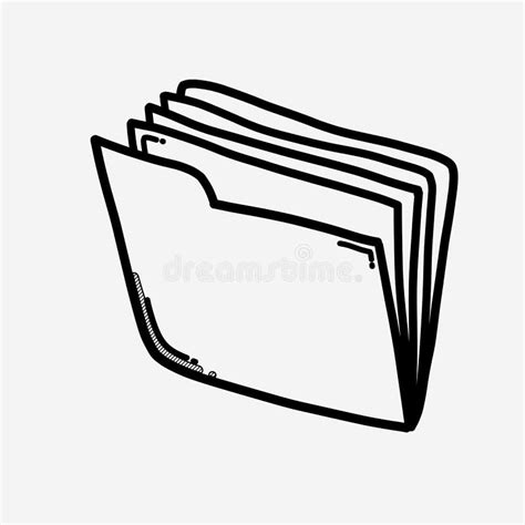 Folder Vector Icon. Drawing Sketch Illustration Hand Drawn Line Eps10 ...