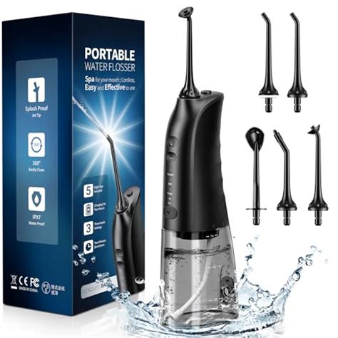 Demita Cordless Water Flosser For Teeth 300ml 3 Modes 5 Jet Tips