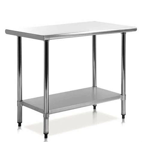 Powder Coated Rectangular Rialmate Stainless Steel One Shelf Table For