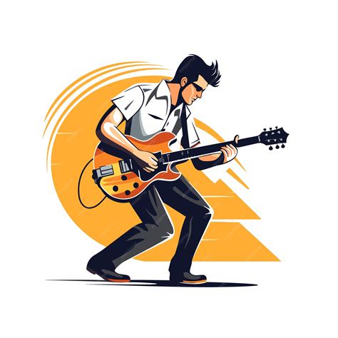 Premium Vector Guitarist Playing The Electric Guitar Vector