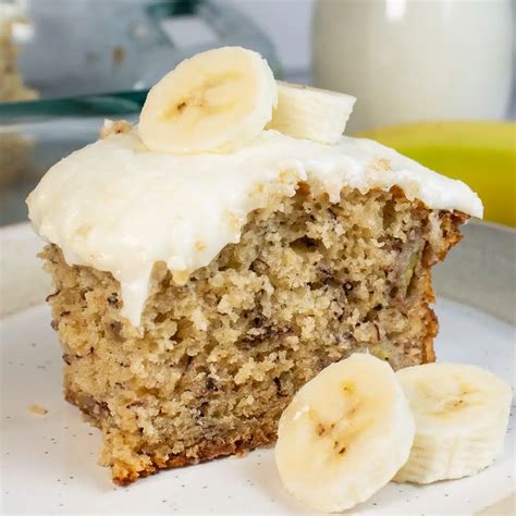 Easy Banana Slice With Lemon Cream Cheese Frosting