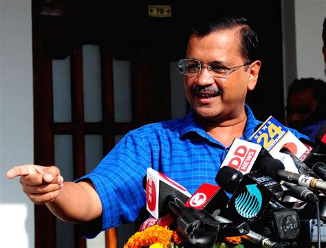 Delhi CM Arvind Kejriwal addresses the media