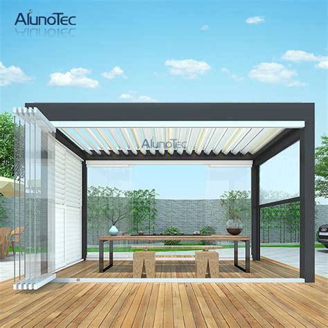 China Aluminum Motorized Waterproof Pergola Roof Garden Louvered