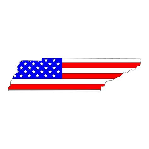 Tennessee State SVG American Flag Outline DXF EPS Ai Png Cricut Cnc