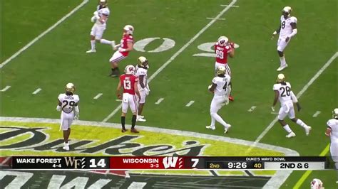 Wisconsin Oloffense Vs Wake Forest Defense 2020 Youtube