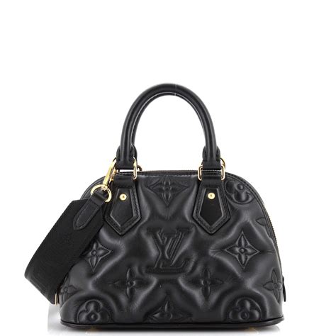 Louis Vuitton Alma Handbag Bubblegram Leather Bb Black 222827153