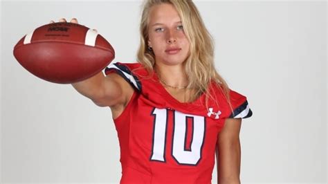 Haley Van Voorhis becomes 1st female non-kicker to play in NCAA ...