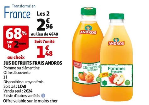 Promo Andros Jus De Fruits Frais Chez Auchan Supermarch