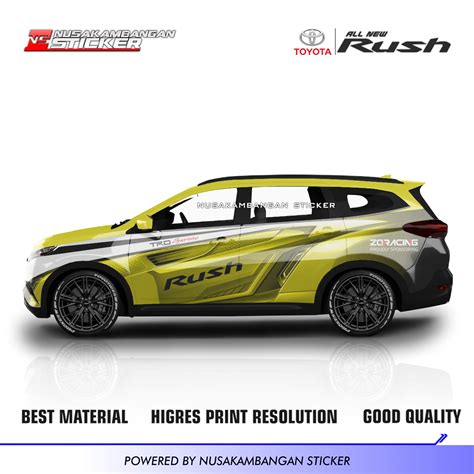 Sticker Mobil Toyota All New Rush Kuning Sporty Decal Stiker Mobil