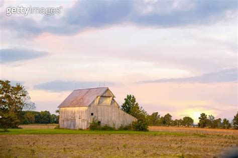 Old Weathered Barn In Early Morining Howard County Indiana