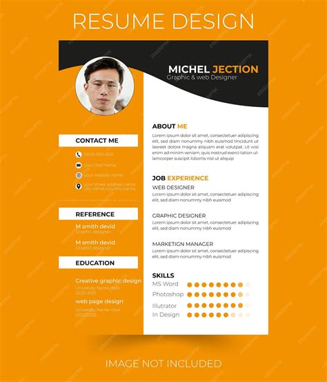 Premium Vector Vector Resume Design Template