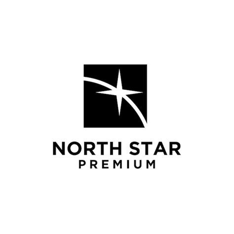 Premium Vector North Star Logo With Negative Space Design