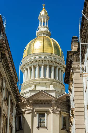 The Gilded Dome Of New Jersey State House Building In Trenton Nj Stock ...