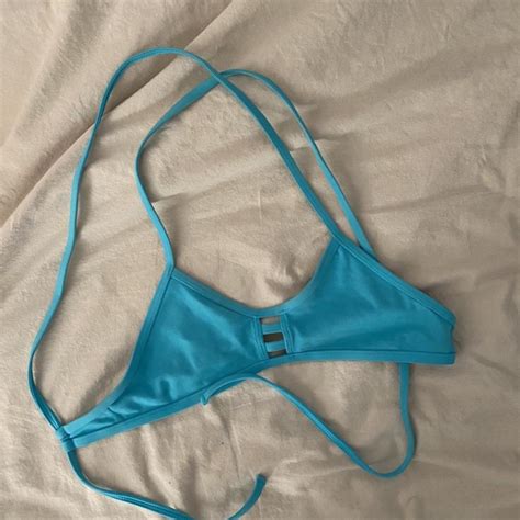 JOLYN Teal Blue Tie Back Bikini Top Message Me Depop