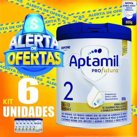 Kit 6 Latas Fórmula Infantil Em Pó Danone Aptamil Profutura 2 Em lata