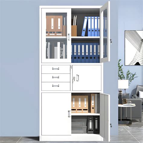 Contemporary Office Storage Cabinet Steel Office Cabinet with Hinged ...