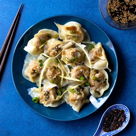 Best Homemade Pork Wontons With Soy Sesame Dipping Sauce Busy But Cooking