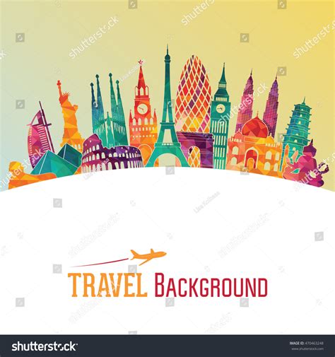 Travel Tourism Background Vector Illustration Stock Vector (Royalty ...