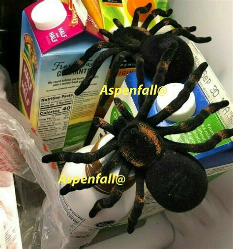 Black Flocked Spider Tarantulas Fake Prank Halloween Large X