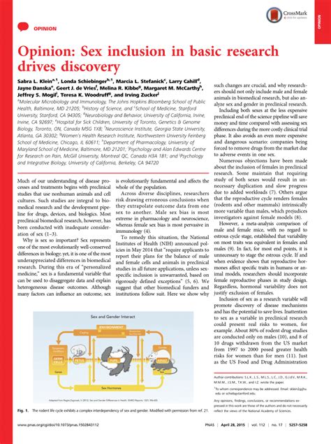 Pdf Opinion Sex Inclusion In Basic Research Drives Discovery Fig 1