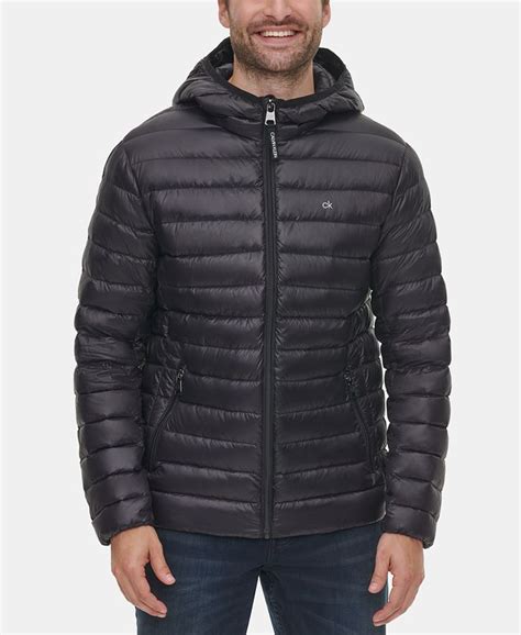 Calvin Klein Mens Packable Down Hooded Puffer Jacket Created For Macys And Reviews Coats