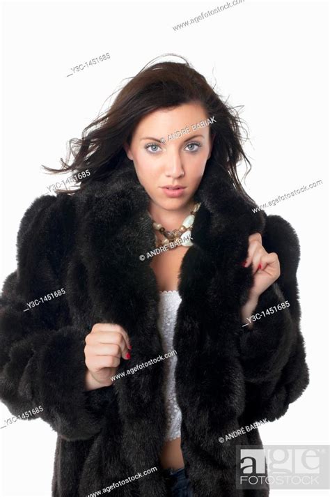 Sexy Woman Wearing Fur Coat Stock Photo Picture And Rights Managed